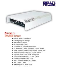 Amplifier Class D : D700.1